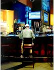Bar In Vegas- stores and interiors- hyperrealism  painting of man in a bar in Las Vegas by artist Gerard Boersma