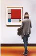 The Scream- museum and art within art hyperrealism painting by Gerard Boersma of woman enjoying painting by Edvard Munch